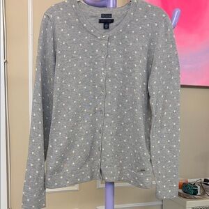 Tommy Hilfiger Gray Polka Dot Cardigan